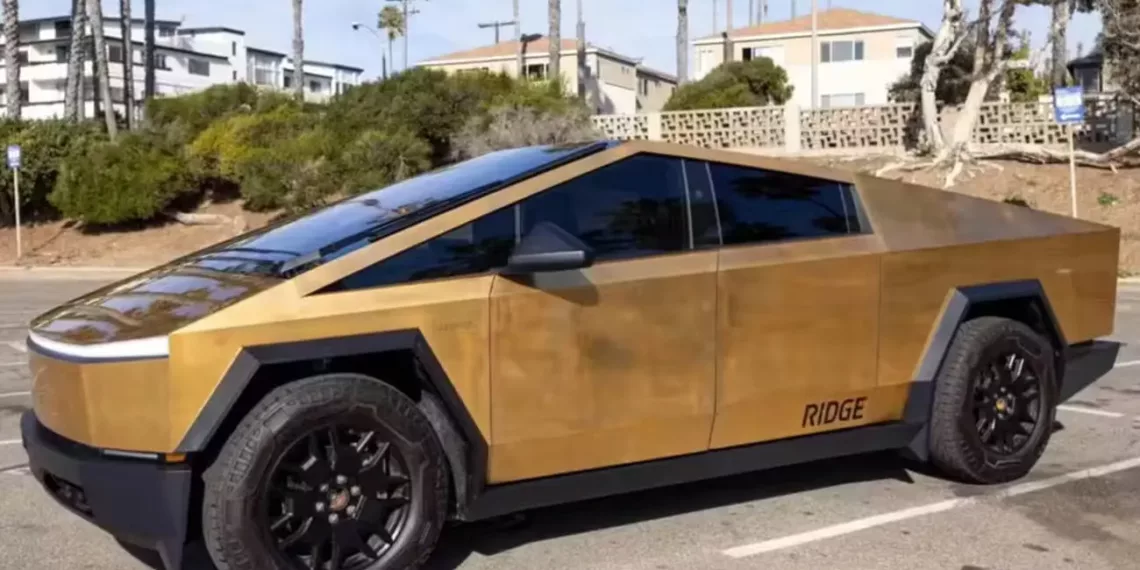 cyber leilao 1 Tesla Cybertruck de Ouro em Leilão: Uma Joia Sobre Rodas com Propósito Solidário