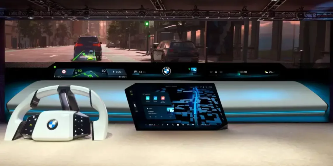 bmw para brisa 1 O revolucionário Panoramic iDrive transforma o para-brisa dos BMW da linha Neue Klasse em uma tela interativa gigante