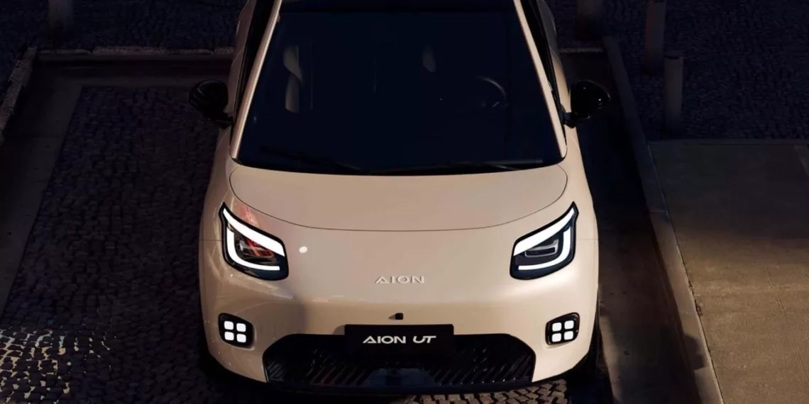 gac aion ut primeiras fotos O GAC Aion UT, hatch elétrico da GAC Motor, inicia pré-venda na China com design inovador, motor de 134 cv e autonomia de 420 km
