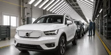 20250527 1520 Fabrica de SUVs Eletricos remix 01jw9fg9daeqpse9dk209k1751 Crise nas gigantes! Porsche e Volvo cortam quase 7 mil empregos em meio à revolução elétrica
