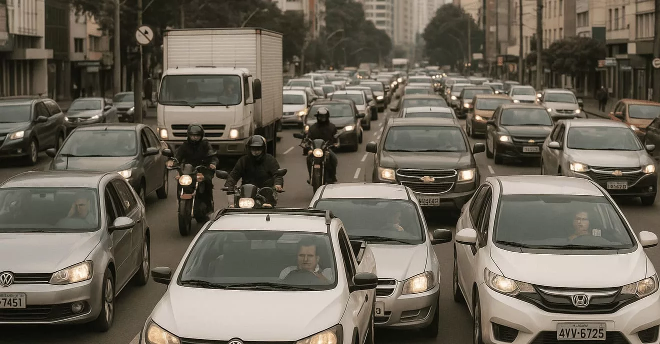 20250527 2320 Transito Intenso em Carros apreendidos em Curitiba podem virar frota do bem: projeto quer dar nova função social aos veículos parados